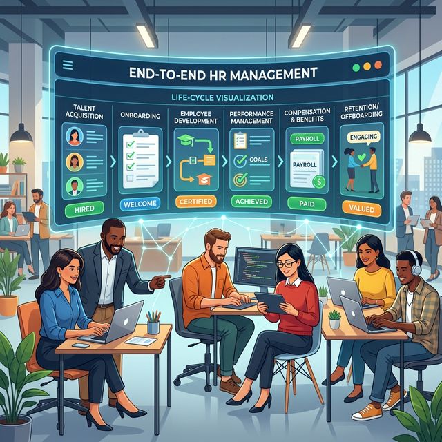 End-to-End HR Management Illustration